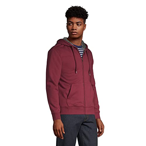 Lands' End Men s Serious Sweats Full Zip Sherpa Hoodie Rich Burgundy Regular Large3