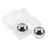 WEKADRIN 2 Stück Edelstahl Whiskey Kühlkugeln Wiederverwendbare Metall Eissteine für Getränke ohne Verwässerung für Whisky Bar Geschenk