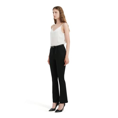 Womens Pants Dress Work Flare Bootcut High Waisted Straight Leg Petite Slacks for Women4