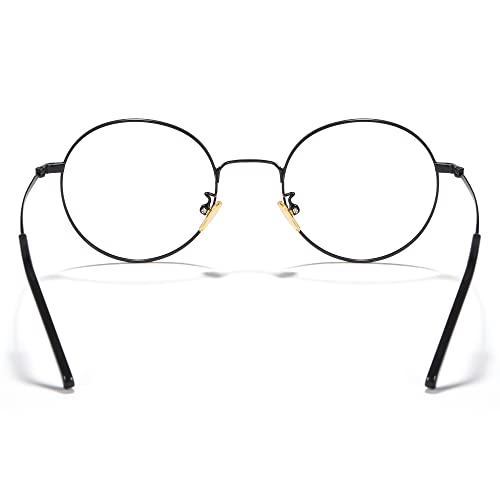 Cyxus Blue Light Glasses For Men Women Round Wire Frame Uv Blocking Computer Glasses Clear Lens Metal Eyewear Ultra Light Relieve Digital Screen Eye Strain, Headache #TOP7