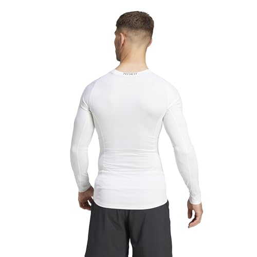 adidas Men's Techfit Compression Long Sleeve Training T-Shirt, White, XX-Large - image 3
