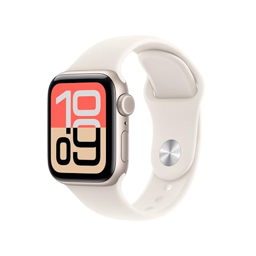 Image of Apple Watch SE 3 GPS + Cellular 40mm Starlight Aluminium Case with Starlight Sport Band - M /L