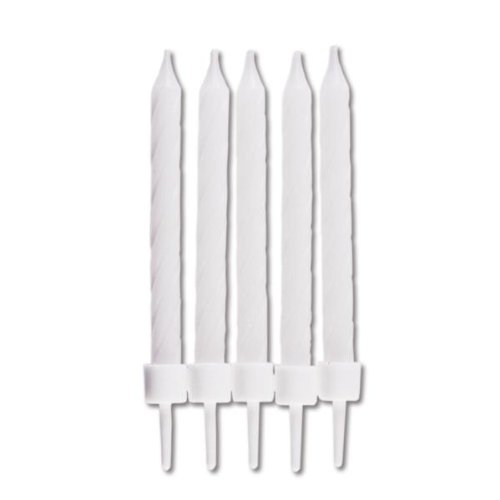 10 Candles with Holders, White