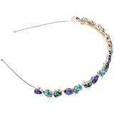 MAGICLULU Diadema Cabello para Mujer Cristales Elegante de de Imitación Azul, Diseño Fino en Aleación y para Uso Diario y Fiestas