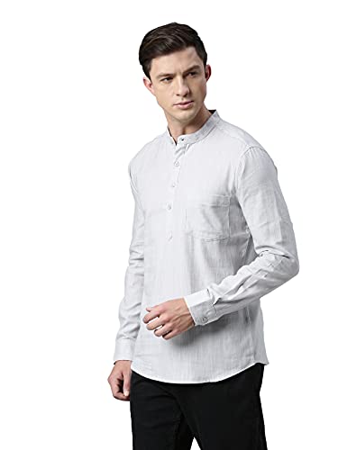 Image of KRYPTIC Men Solid Full Sleeve Regular Shirt Kurta
