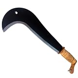 Roncola Professionale da Giardinaggio Tipo Bergamo – Lama in Acciaio 30 cm – Manico Ergonomico in Cuoio – Coprilama Protettivo Incluso – Attrezzo Manuale per Potatura, Taglio Rami ed Erba