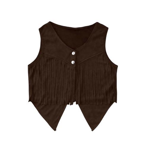 Gilet à frange cowboy pour costume de carnaval d'enfant facile à enfiler