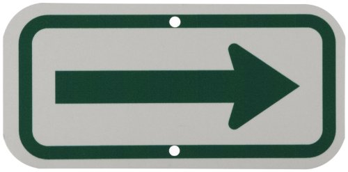 Brady 112624 12" Width x 6" Height B-959 Reflective Aluminum, Green on White Left Arrow Pictogram Traffic Sign