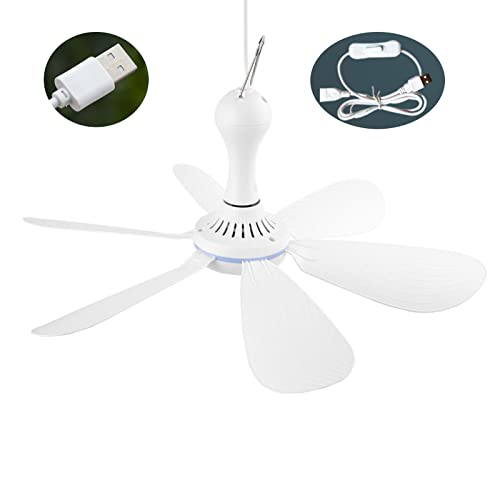 Ventilador de camping contra el calor en la tienda con sistema colgante USB de 5W