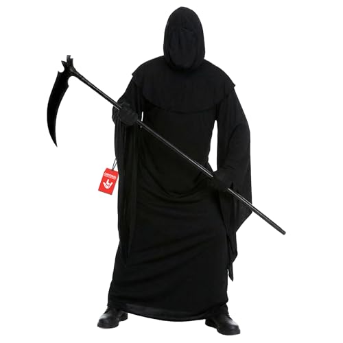 Morph Grim Reaper Costume For Men - Adult Grim Reaper Robe - Spooky Halloween Outfit - Dark Cloak For Parties, Large