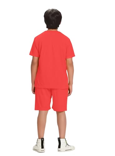 Image of KYDA KIDS Boys 100% Pure Combed Cotton Co-ord Clothing Set Premium Printed T-Shirt & Shorts | Relaxed Fit Summer Outfit for Kids