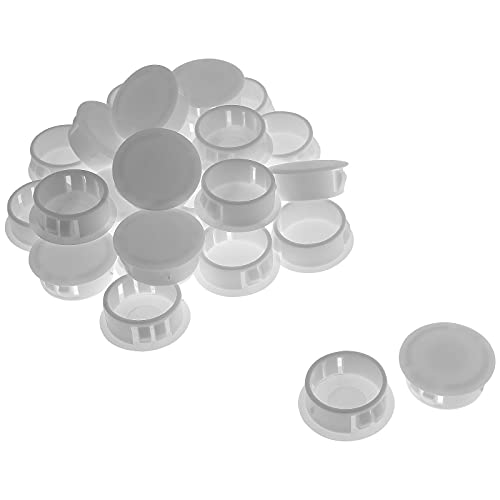 Image of 25Pcs White 1 Inch (25mm) Hole Plug Cover | Plastic Hole Cover, Round End Cap, Flush Type Tube Insert, For Chair Furniture Glide Protectors