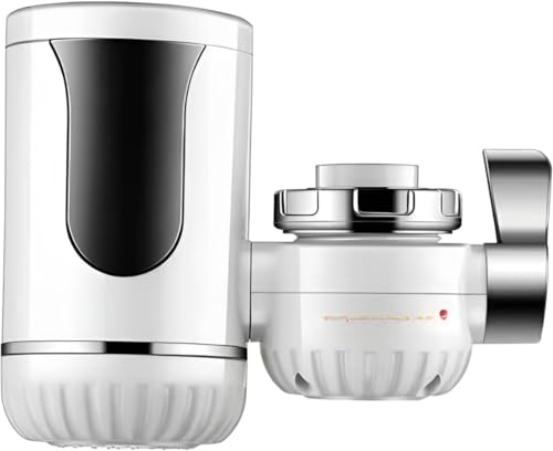 DancJulie電気蛇口 電気温水器 家庭用 タンクレス給湯器 3000W/110V 瞬時温水 温度調節可能 節水ノズル 漏電防止 30℃?60℃ 高精細温度表示 LEDライト 3分取付 エアサポーター対応 電気温水ヒーター 電気水栓 キッチン 洗面所