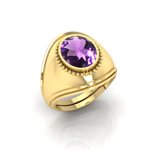 Bague panchdhatu améthyste naturelle 9 carats réglable