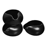 HOMOCONO Set de 3 Jarras de Cerámica para Salsa y Leche Diseño Italiano, Usadas para Café, Jarabe y Crema en Barras de Café Profesionales