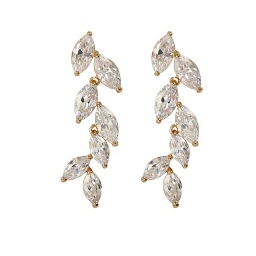 Boucles d'oreilles pendantes feuille cubique pour un anniversaire