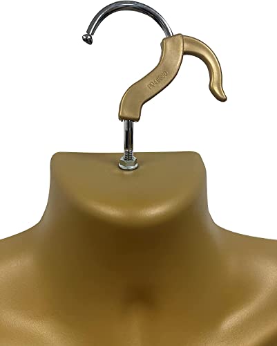 Displaytown Bronze Male + Bronze Female Mannequin Injection Forms Half Rounded Waist Body Torso Dress Form With Only Hanging Hook, S-M Sizes #TOP4