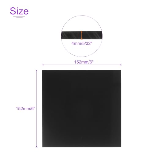 Image of DMiotech 2 Pack 6 x 6 x 0.15 Inch Plastic UHMW Sheets, Ultra High Molecular Weight Polyethylene, Opaque Black Polyethylene Board for Automotive, Chemical, Manufacturing, DIY Home Kitchen