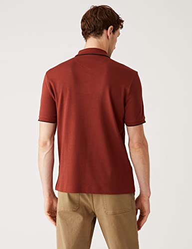 Image of Marks & Spencer Mens Solid Cotton Collared Neck Regular Fit Polo Shirt