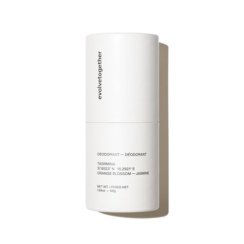 evolvetogether Aluminum Free Natural Deodorant for Women & Men | Geranium & Jasmine | Neutralizes Odors, Soothes Skin | Vegan, Cruelty-Free, Baking Soda Free | Made in USA (Taormina, 1.69 Oz)