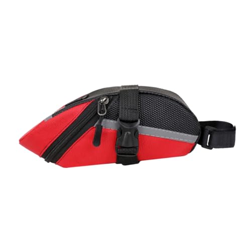 Parliky Bike Saddle Bag for Mountain and Road Bikes Capacity Under Seat Pouch Easy Installation Cycling Storage Bag Red Durable Material for Phone Wallet and Tools