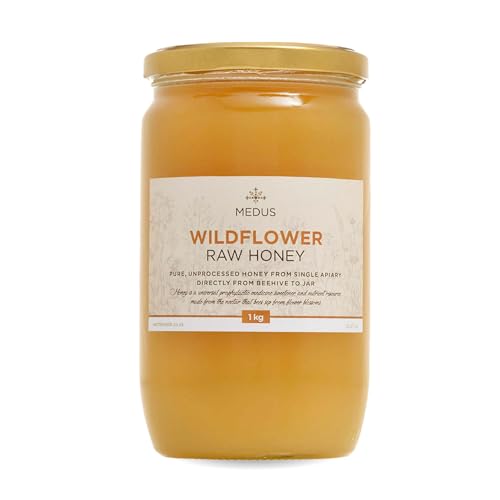 Earthbreath Wildflower Raw Honey – 1 kg – Unpasteurised, Unfiltered – Pure Raw Wildflower Honey from Single Apiary – Natural Sweetener for Cooking, Tea, Juice, Drinks, Food