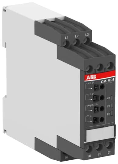 1SVR740884R4300, 3-Ph/Vol Monitor Relay, Measure R: 300-500 VAC, Out: 2 c/o (SPDT) 230V 4A, Screwless Terms, CM-MPS.43P