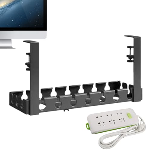 デスク下コードケーブルマネジメント, クランプ付きケーブルトレイ 配線管理, ドリル不要電源ストレージラック 自宅スタジオ寮オフィスワークスペース向け