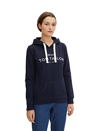 TOM TAILOR Denim Damen Hoodie mit Logoprint 1034433, 10668 - Sky Captain Blue, M Cover