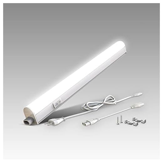 B.K.Licht - Regleta LED bajo armarios y cabinetes, de luz blanca neutra, iluminación bajo mueble con interruptor de luz, 4W, 4000K, 400lm, color blanco