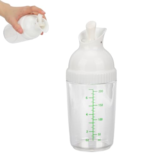 Beufee Salad Dressing Shaker, Clear Salad Dressing Mixer Dressing Container Dressing Dispenser with Spout for Preparing Mixing Serving Sauces(White)