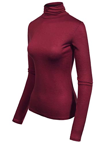 Image of MixMatchy Women's Slim Lightweight Long Sleeve Pullover Turtleneck Mock Shirts Base Layer Undershirts Active Tops