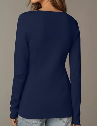 MISSACTIVER Women’s Button Down Slim Fit Cardigan Sweaters Lightweight Long Sleeve Crew Neck Knit Open Front Fall Tops2