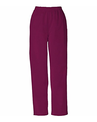 Cherokee Women's Workwear Scrubs Pull-On Pant, Wine, Small-Petite