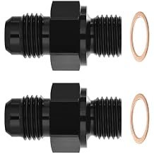 EVIL ENERGY 6AN Male to 1/4" NPSM Transmission Cooler Fitting Adapter Aluminum Black 2PCS, Fits TH350 TH400 4L60E 700R4 200-4R TR6060 AOD 4R100 4R70W C5