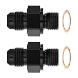 EVIL ENERGY 6AN Male to 1/4' NPSM Transmission Cooler Fitting Adapter Aluminum Black 2PCS, Fits TH350 TH400 4L60E 700R4 200-4R TR6060 AOD 4R100 4R70W C5