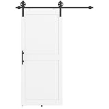 HOMCOM Porta Scorrevole Esterna Muro 91.5x213.4cm, Binario Acciaio, Ruote