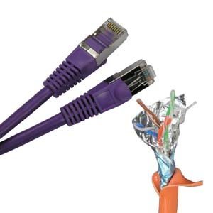 Cable de red Cat.5E Shielded Patch 100 pies morado miniatura 1