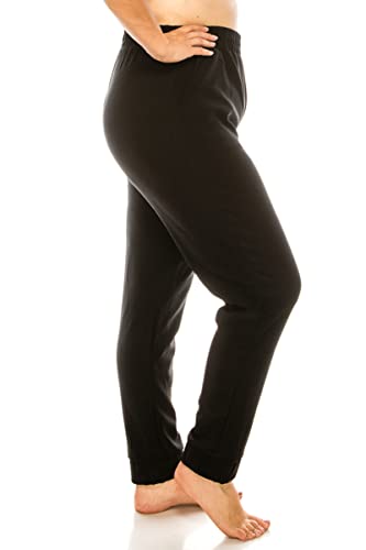 Shosho Womens Plus Size High Waist Jogger Pants Dressy Cuffed Bottoms With Pockets Solid Black 1X #TOP1