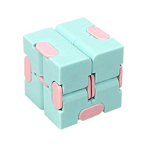 courti Novelty Infinity, Upgraded Pressure Reduction Educational Killing Time Infinite Cube, New Fidget Finger Toy for Develop The Brain (with Mini Fingerboard Shoe), Black, A: Blue Cover