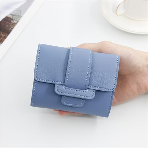 Fashion Wallet Casual Solid Color Wallet Coin Purse Clutch Bag Short Wallet Wallet(Gray)4