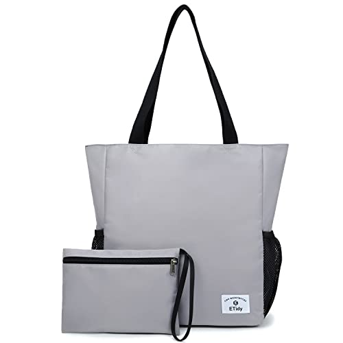 Image of ETidy Large Capacity Foldable Tote Bag With Zipper | Water-resistant, Lightweight, Sandproof, Beach Bag, Gym Bag, Travel Shopping Bag