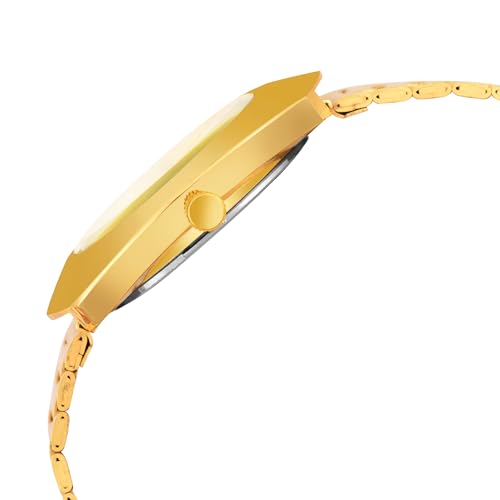 Image of Shocknshop Analog Round Day & Date Functioning Gold Stainless Steel Wrist Watch for Men Boys -WCH142
