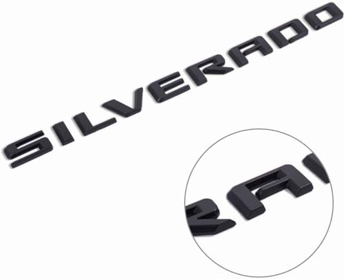 Image of Kit 4X 2019-2024 Silverado High Country Emblem Fender Tailgate Letter Logo 3D Badge Namaplate Replacement for High Country (Matte Black)