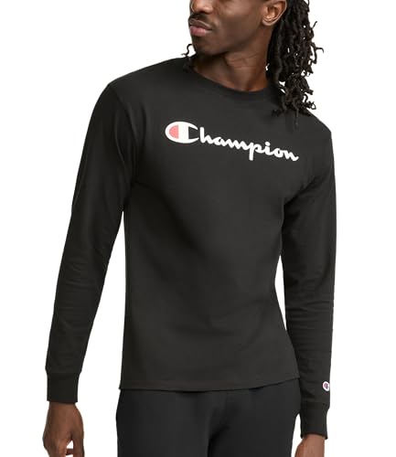 Image of Champion Men's Long Sleeve T-shirt, Classic T-shirt for Men (Reg. Or Big & Tall)