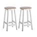 Pack de 2 taburetes de Cocina Blanco y Natural de Madera MDF de Ø 29x54 cm - LOLAhome