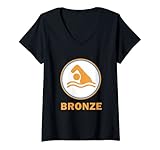 Damen Bronze Prüfung Bestanden Schwimmabzeichen Bronze Schwimmer T-Shirt mit V-Ausschnitt