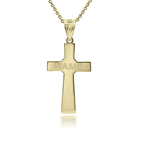 Certified 10k Yellow Gold Customized Irish Celtic Knot Cross Religious Pendant Necklace with Your Name2