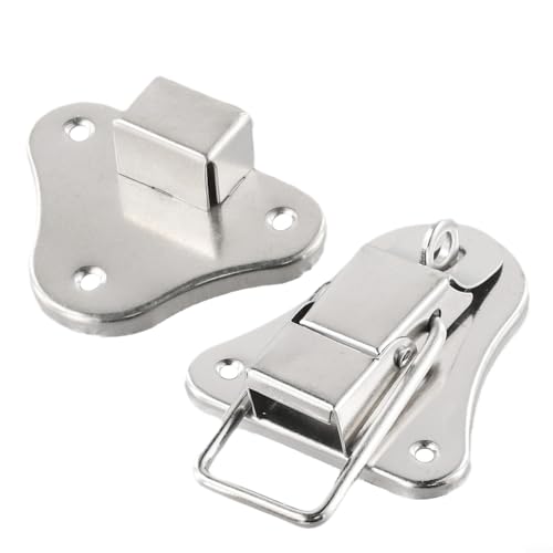 AugustknowU - Serrature girevoli per scatola di legno, colore argento con viti