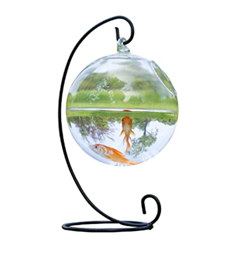 Amazon | 水槽 金魚鉢 ガラス アクアリウム サスペンション 丸型